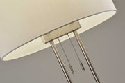 Brushed Steel Dual Pole Metal Table Lamp