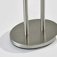 Dual Pole Floor Lamp in Brushed Steel Metal