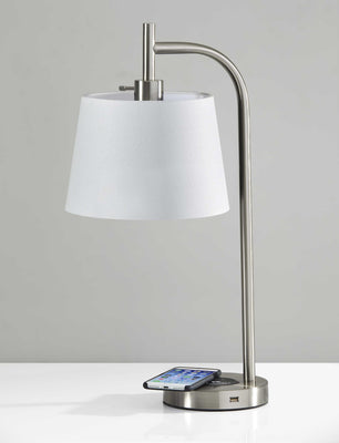 Enhanced Tech Steel Metal Charging Table Lamp