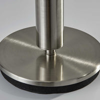Brushed Steel Metal Stout Pole with Tall Silk Shade Table Lamp