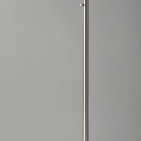 Reading Nook Floor Lamp Brushed Steel Arc Arm Adjustable Grey Fabric Shade