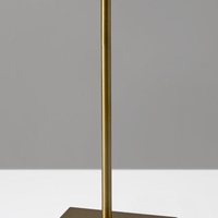 Brass Metal Floor Lamp with White Opal Wine Glass Shade