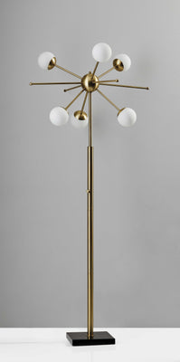 Orbital Sphere Brass Metal LED Floor Lamp