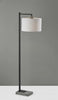 Black Metal Floor Lamp with Cement Accent Base