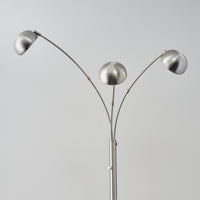 Three Light Steel Orb Floor Lamp