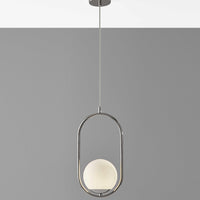 Hanging Globe Light in Loop Pendant