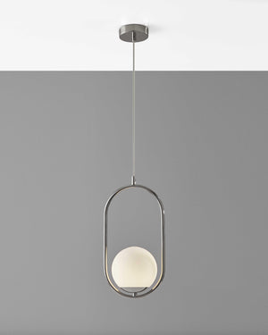 Hanging Globe Light in Loop Pendant