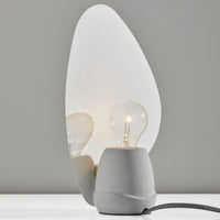 White Fin Concrete Table Lamp