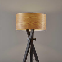Architectonic Black Wood Tripod Table Lamp
