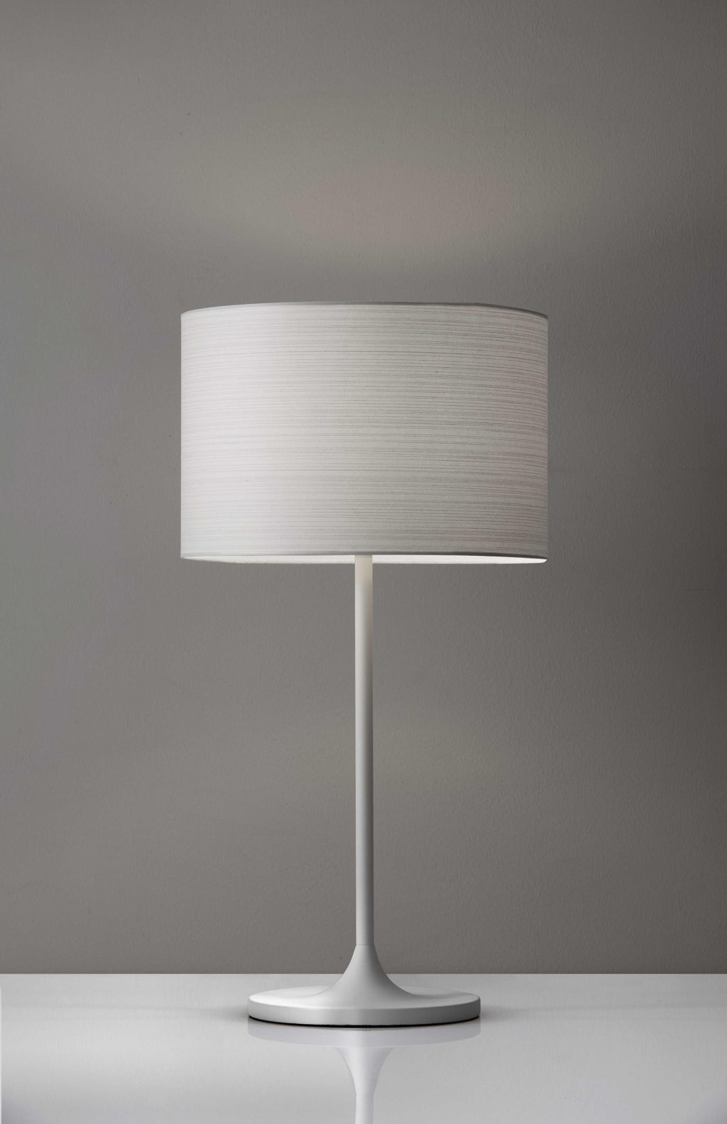 White on White Metal Table Lamp