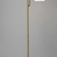 Overlook Brass Metal Torchiere Plus Task Light Floor Lamp