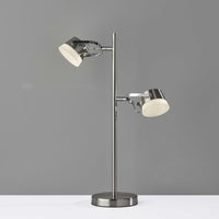 Hollywood Spotlight Brushed Steel Metal LED Table Lamp
