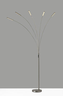 Five Finger Brushed Steel Multi Mode LED Floor Lamp