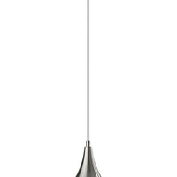 Gnome Alabaster Glass Brushed Steel Pendant Lamp