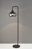 Modern Floor Lamp Gnome Smoked Glass Matte Black