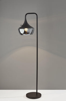 Modern Floor Lamp Gnome Smoked Glass Matte Black