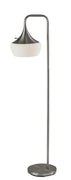 Modern Floor Lamp Gnome Alabaster Glass Brushed Steel