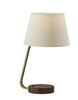 Palm Desert Antique Brass Metal Charging Table Lamp