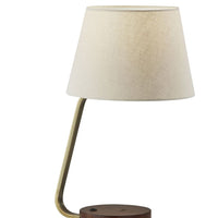 Palm Desert Antique Brass Metal Charging Table Lamp