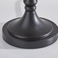 Black Natural Boho Turned Base Table Lamp