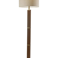 Walnut Wood Finish Pillar Floor Lamp