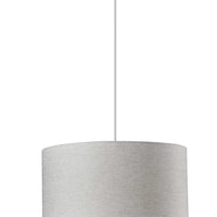 White Fabric Sleek Drum Pendant Lamp