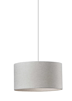 White Fabric Sleek Drum Pendant Lamp