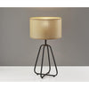 Open Cane Web Natural Shade Dark Bronze Table Lamp