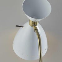 Brass Cinch White Metal Desk Lamp