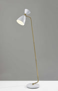 59" White Task Floor Lamp With White Cone Shade