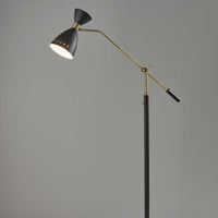 Brass Cinch Black Metal Adjustable Floor Lamp