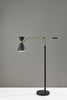 Brass Cinch Black Metal Adjustable Floor Lamp