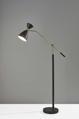 Brass Cinch Black Metal Adjustable Floor Lamp