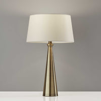 Set of 2 Contemporary Tapered Brass Metal Table Lamps