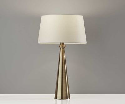 Set of 2 Contemporary Tapered Brass Metal Table Lamps