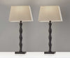 Set of 2 Black Metal Sculptural Table Lamps