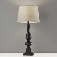 Set of 2 Black Sculpted Statuesque Table Lamps