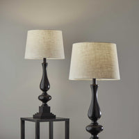 Set of 2 Black Sculpted Statuesque Table Lamps