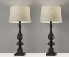 Set of 2 Black Sculpted Statuesque Table Lamps