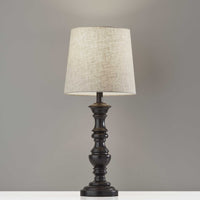 Set of 2 Sculpted Traditional Black Table Lamps