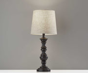 Set of 2 Sculpted Traditional Black Table Lamps