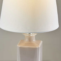 10" X 10" X 16.5" Light Purple Glass Table Lamp