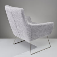 33" X 30.5" X 37" Grey Brushed Steel Chair