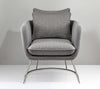 29" X 27.5" X 32.5" Light Grey Soft Textured Fabric and Brushed Steel Chair