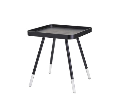 Contemporary Black Wood Grain Tray Top Side End Table