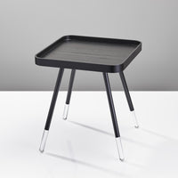 Contemporary Black Wood Grain Tray Top Side End Table