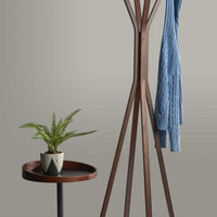 16.5" X 16.5" X 68.25" Walnut Coat Rack