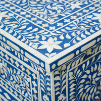 Moroccan Blue and White Bone Buffet or Dresser