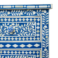 Moroccan Blue and White Bone Buffet or Dresser