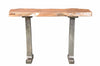 Natural Acacia Wood Iron Metal Console